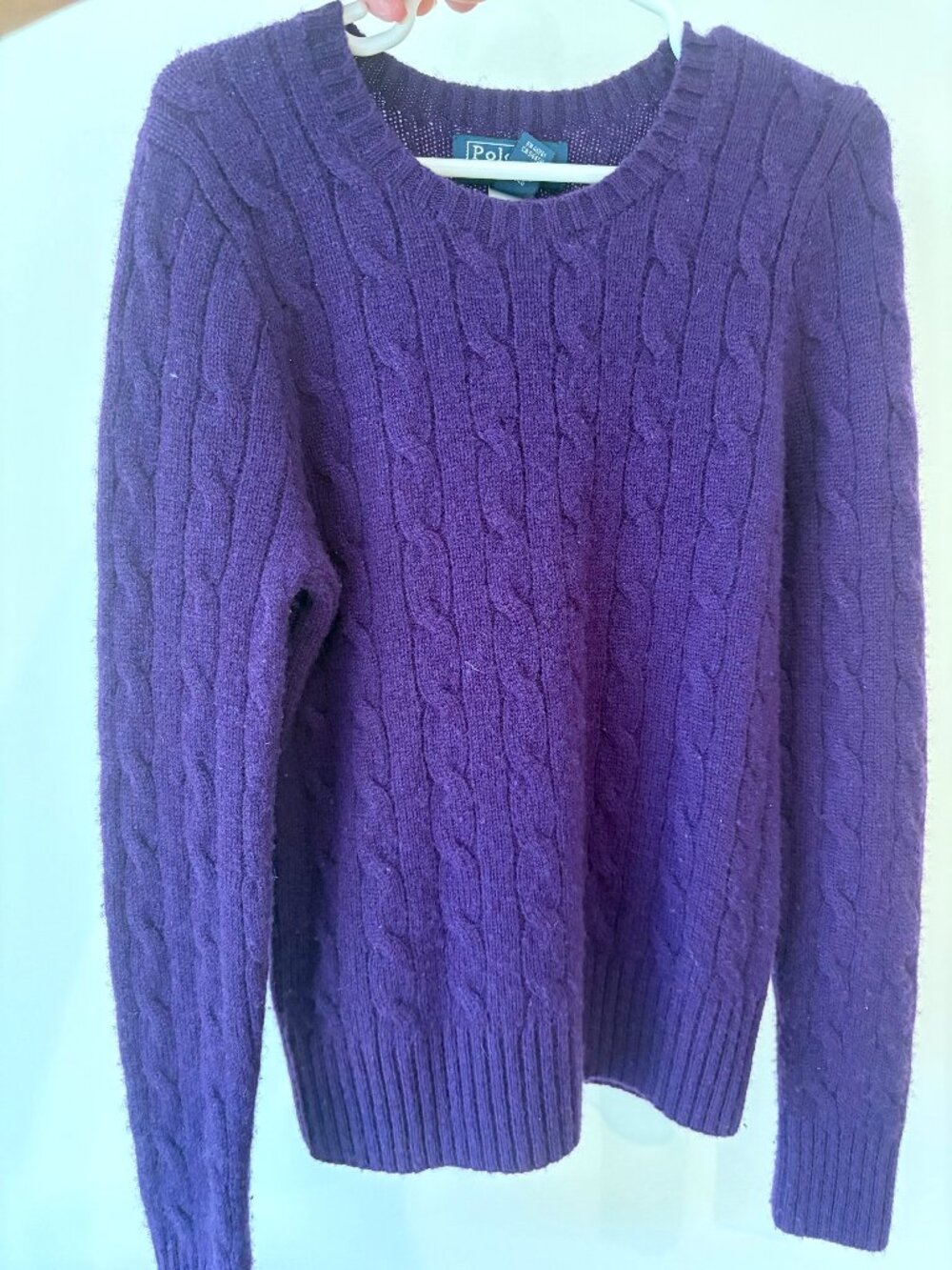 Ralph Lauren Polo Cashmere Cableknit Girls Sweater Purple Medium